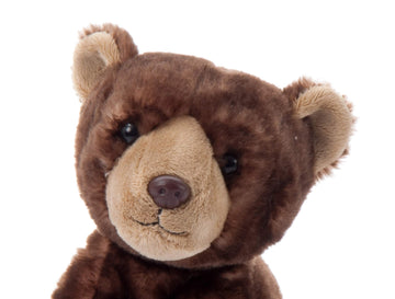 The Petting Zoo Brown Bear Stuffed Animal, Gifts for Kids, Wild Onez Zoo Animals, Brown Bear Plush Toy 9 inches