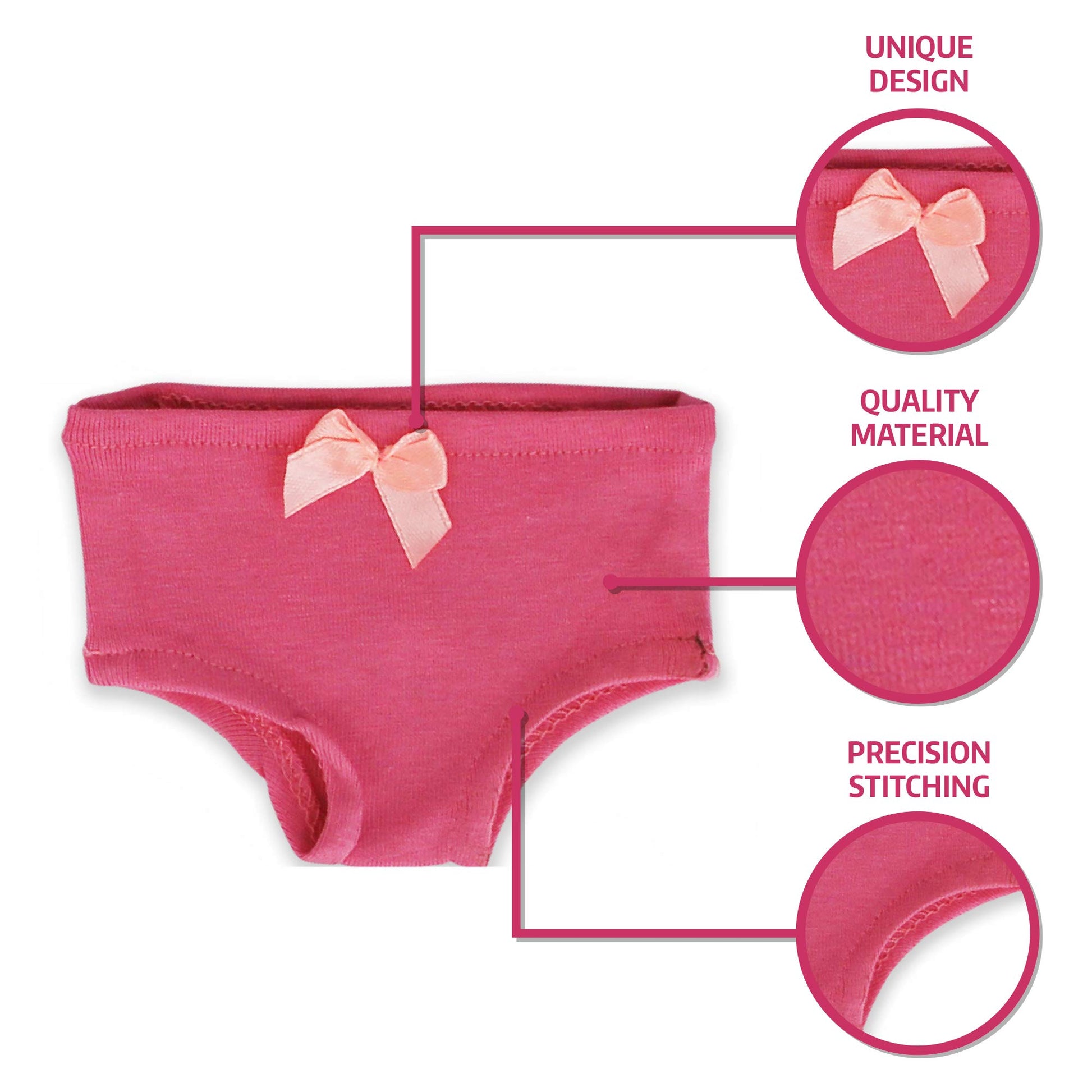 PZAS Toys 18 Inch Doll Underwear - 7 Pairs of Underwear, Fits American Girl Doll