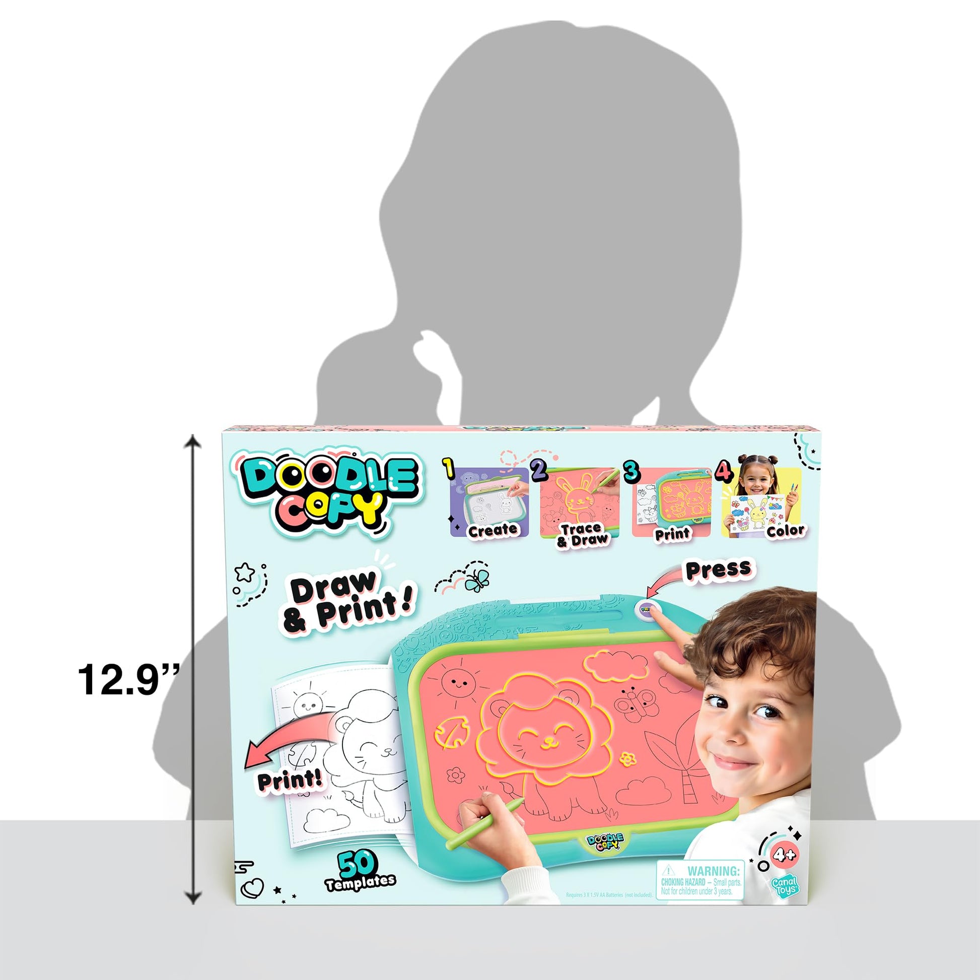 Canal Toys Doodle Copy - Reusable Doodle & Drawing Pad for Kids - Create, Trace and Draw, Print and Color; 50 templates