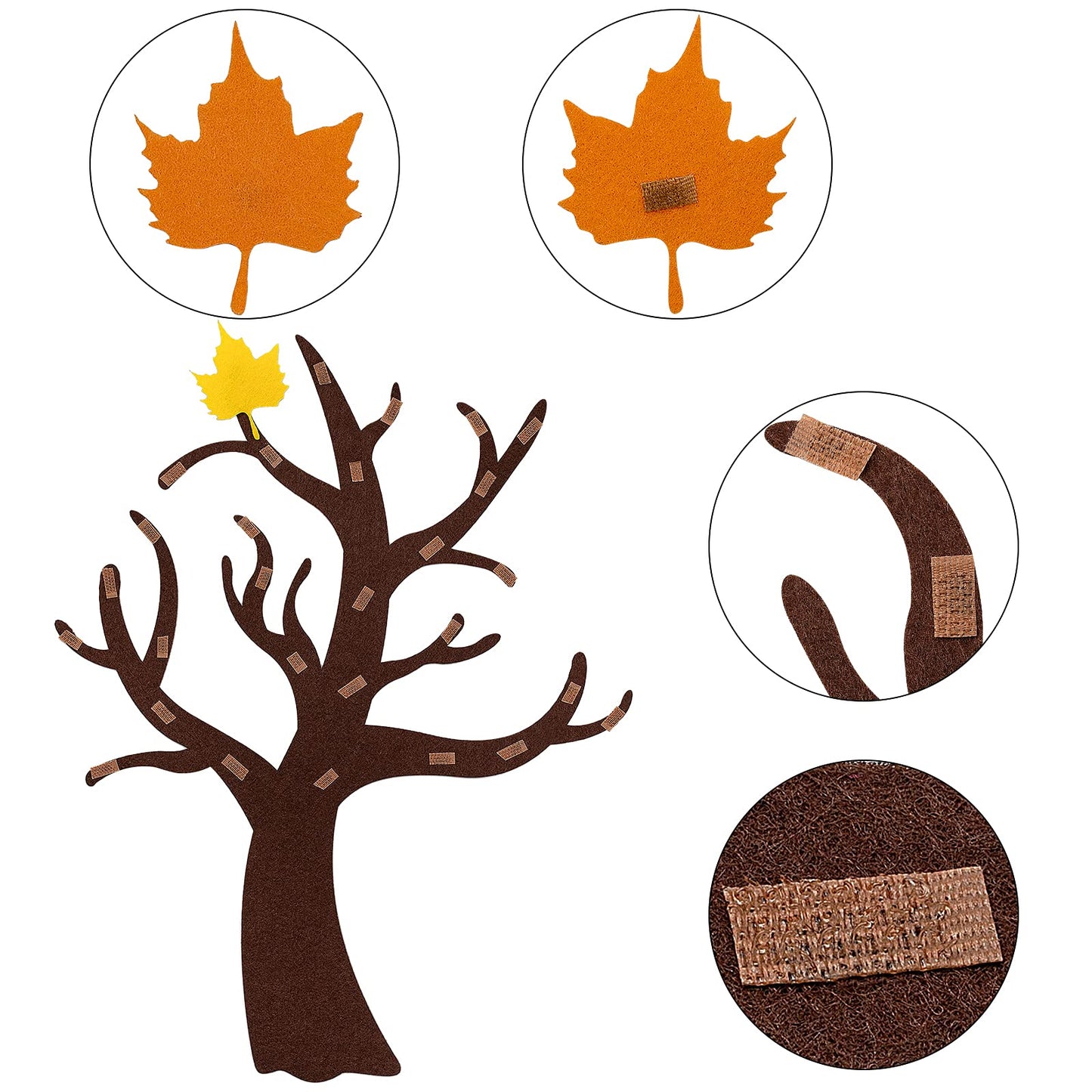 EIRMEON 2 Pack Fall Tree of Thanks Craft Kit,DIY Felt Fall Tree Board Foam with 120 Pieces Autumn Maple Leaf Stickers Self Adhesive Gifts