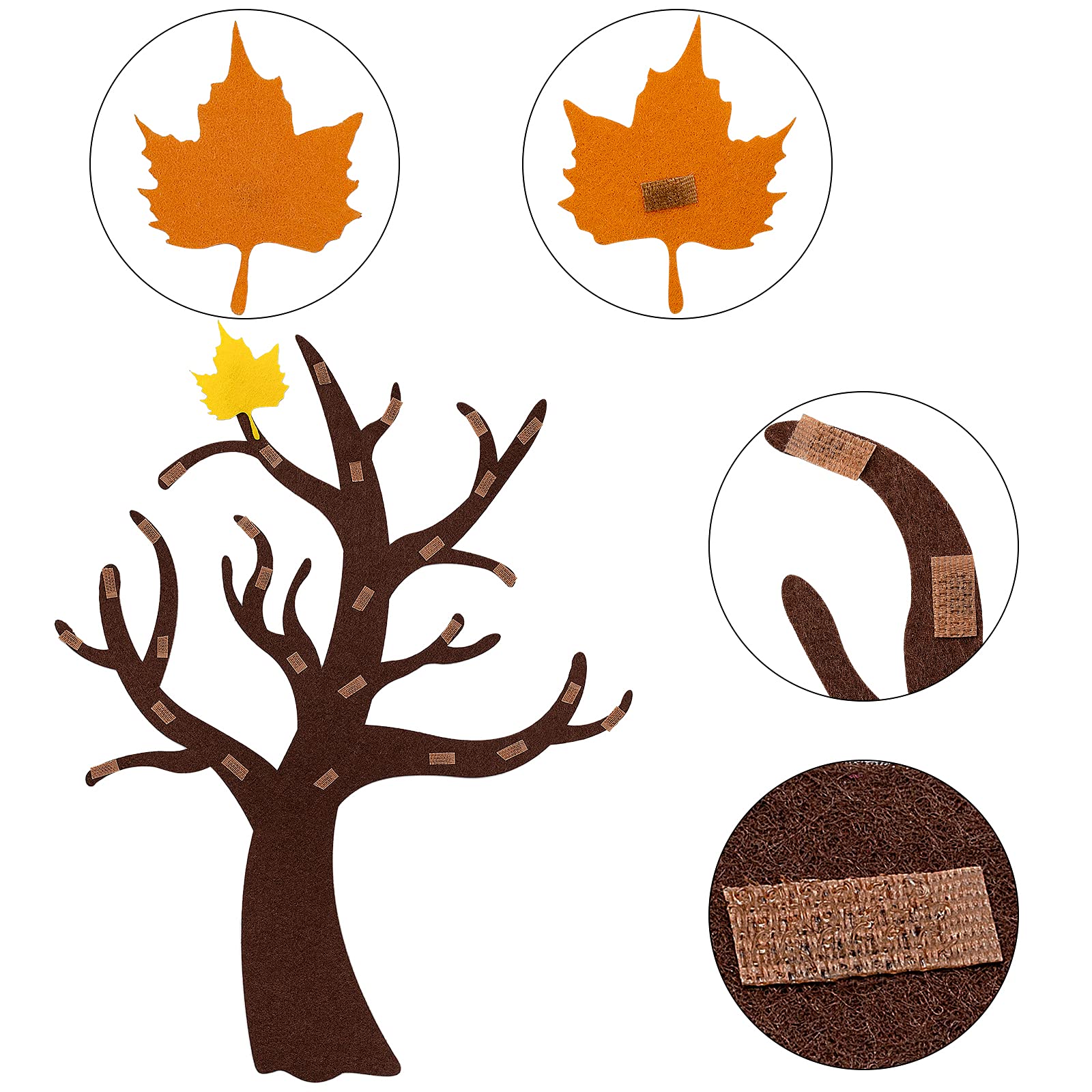 EIRMEON 2 Pack Fall Tree of Thanks Craft Kit,DIY Felt Fall Tree Board Foam with 120 Pieces Autumn Maple Leaf Stickers Self Adhesive Gifts