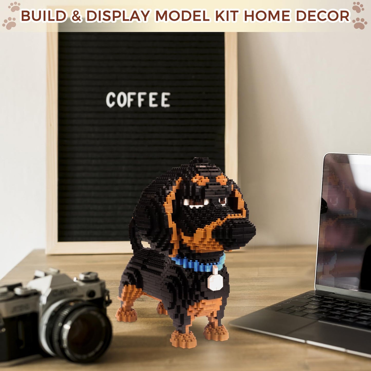 Dachshund Dog 3D Micro Puzzle Building Block Sets,2100 PCS Animals Toys Compatible with Mini Lego Sets for Boys 8-14,STEM Birthday Gift for Adults