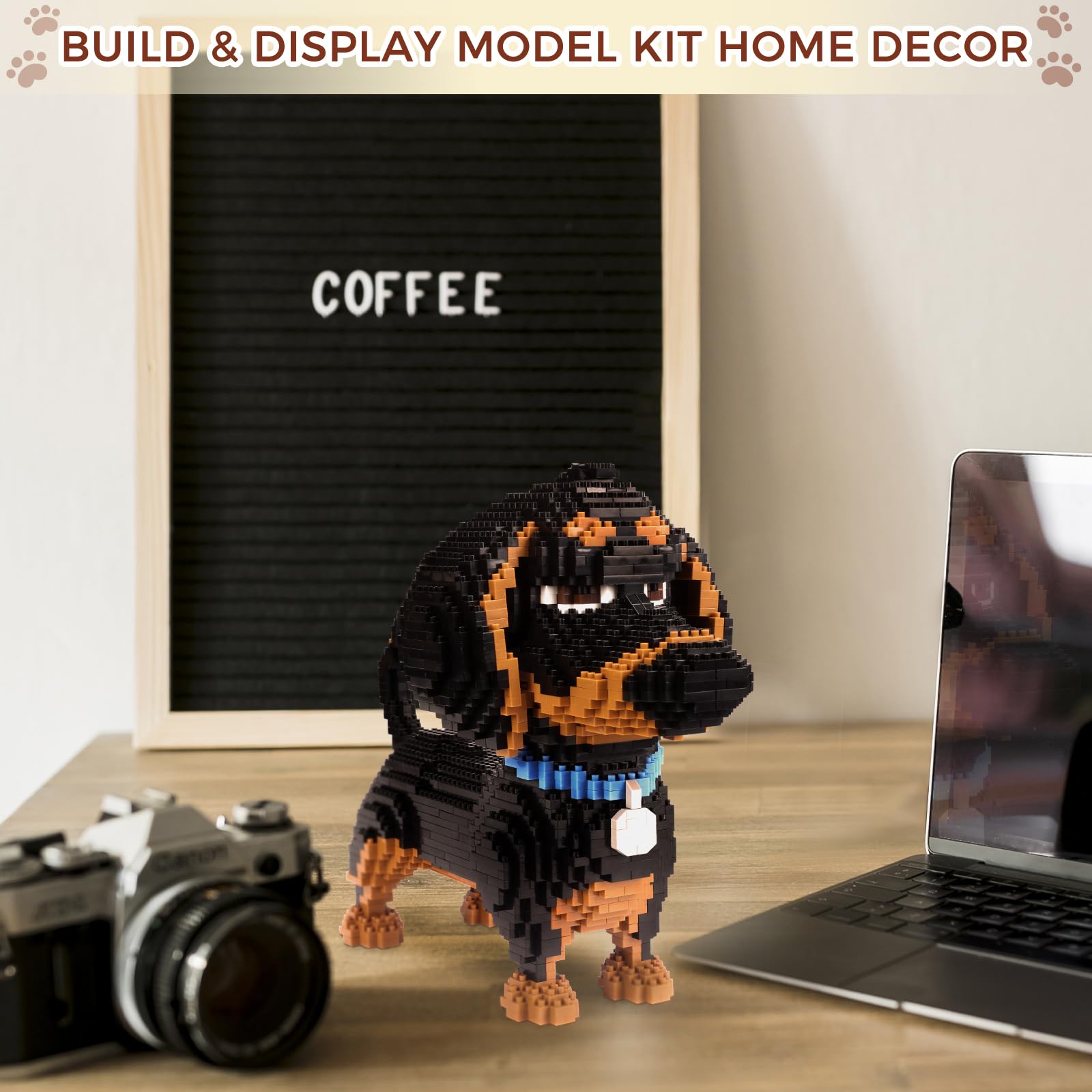 Dachshund Dog 3D Micro Puzzle Building Block Sets,2100 PCS Animals Toys Compatible with Mini Lego Sets for Boys 8-14,STEM Birthday Gift for Adults