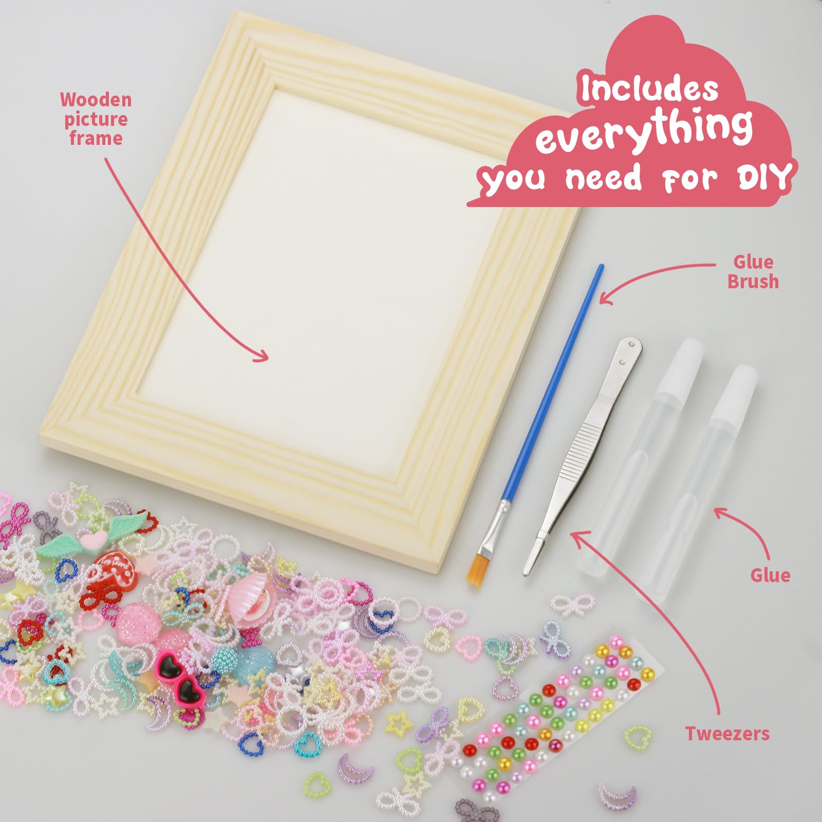 LEJITEKK DIY Picture Frame Craft Kit for Kids - Crafts for Girls 8-12, Tween Girls Gifts 10-12, Mosaic Kids Arts and Crafts Ages 6-8