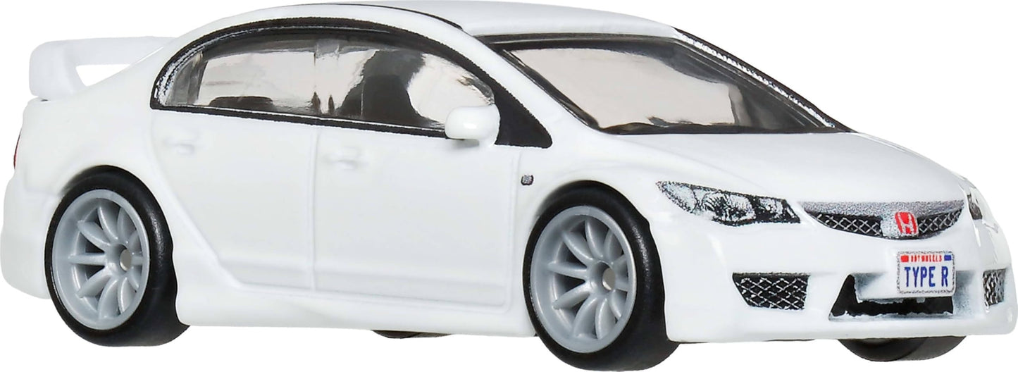 Hot Wheels Premium Car Culture Collectible Toy Car, 1:64 Scale Die-Cast Honda Civic FD2 Type-R, Ronin Run 2 Vehicle with Real Riders Tires