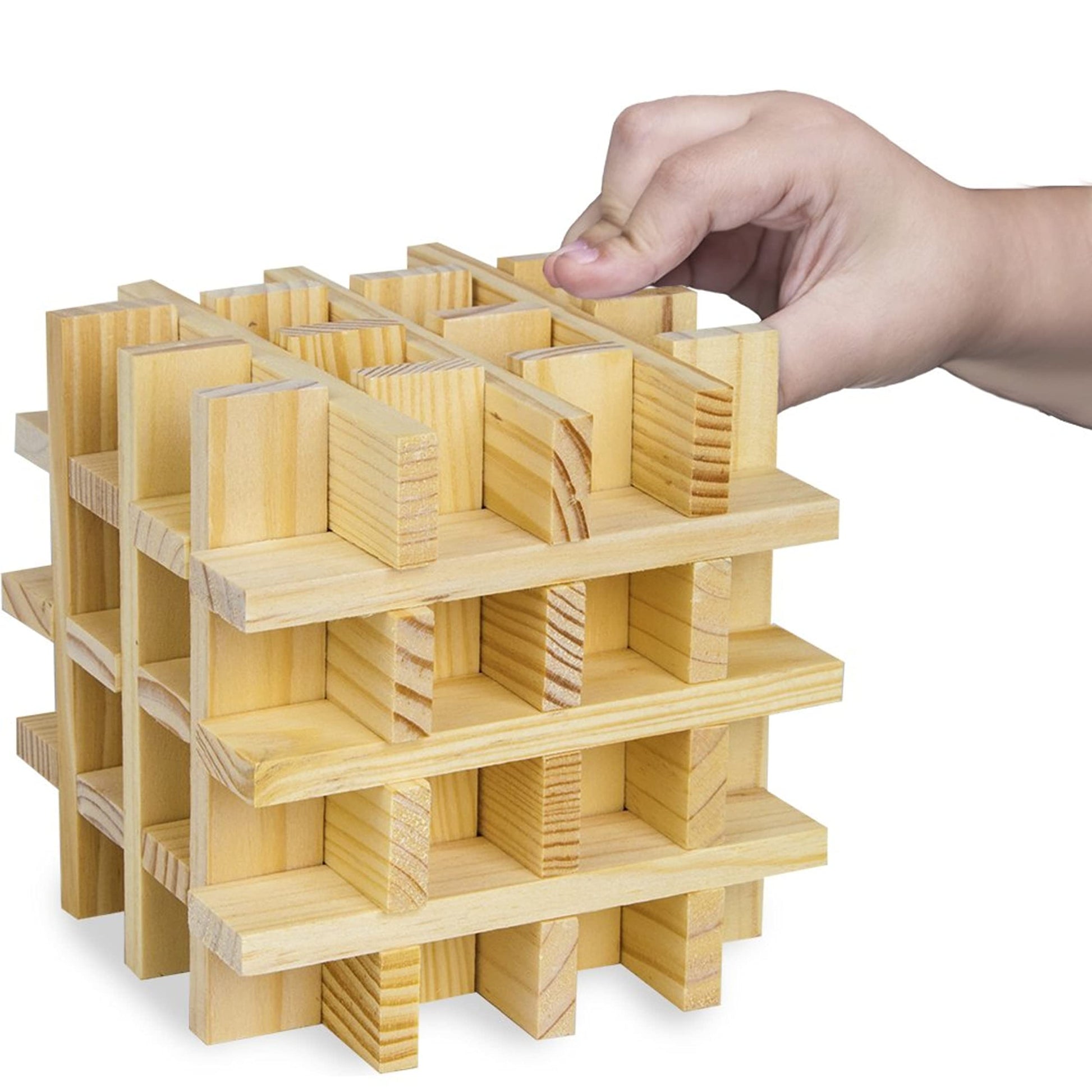 Imagination Generation Constructables! Pine Wood Building Planks, 150 Pieces - Educational Tinker Toys for Kids & Teens - STEM Stacking Blocks