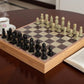 StonKraft - 10" X 10" Chess Board with Wooden Base & Stone Inlaid & Stone Pieces Game Set
