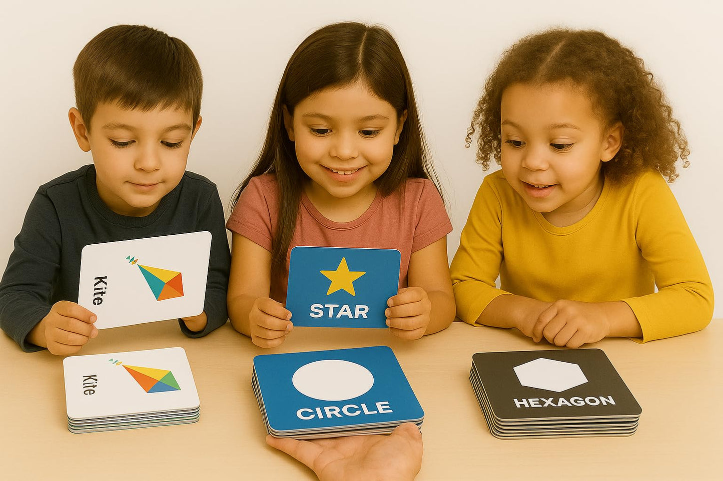 Shapes Flash Cards - Durable, Waterproof & Tear-Resistant Learning Cards for Toddlers & Preschool Kids - Double-Sided