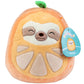 Squishmallows Original 8 Inch Simon The Orange Sloth - Official Jazwares Plush - Soft, Cuddly Collectible Sloth Fruit Stuffed Animal Toy - Gift