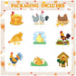 9 PCS Chicken Honeycomb Centerpieces Table Decorations Chicken Table Centerpieces for Chicken Party Supplies Chicken Birthday Party Decorations Farm