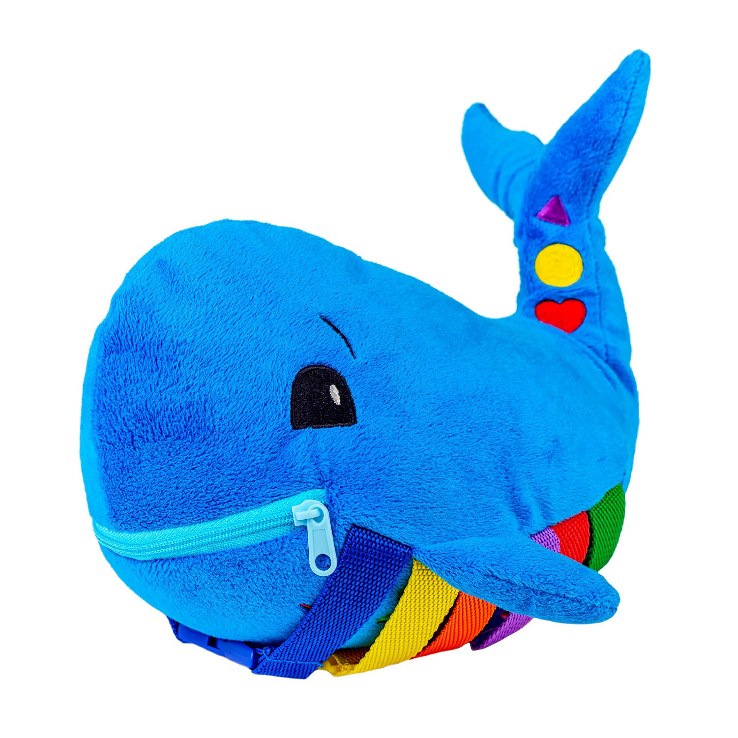 Buckle Toys - Blu Whale - Develop Motor Skills and Problem Solving - Counting and Color Recognition - Easy Travel Toy - Learning Material - Pre K