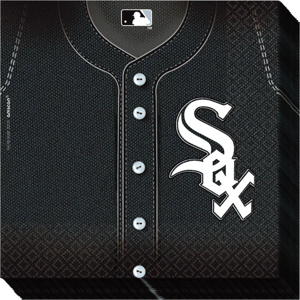 Chicago White Sox Paper Luncheon Napkins in Black - 6.5" x 6.5" (Pack of 36) - Perfect for Game Day Celebrations, Tailgating, Reunions & Themed