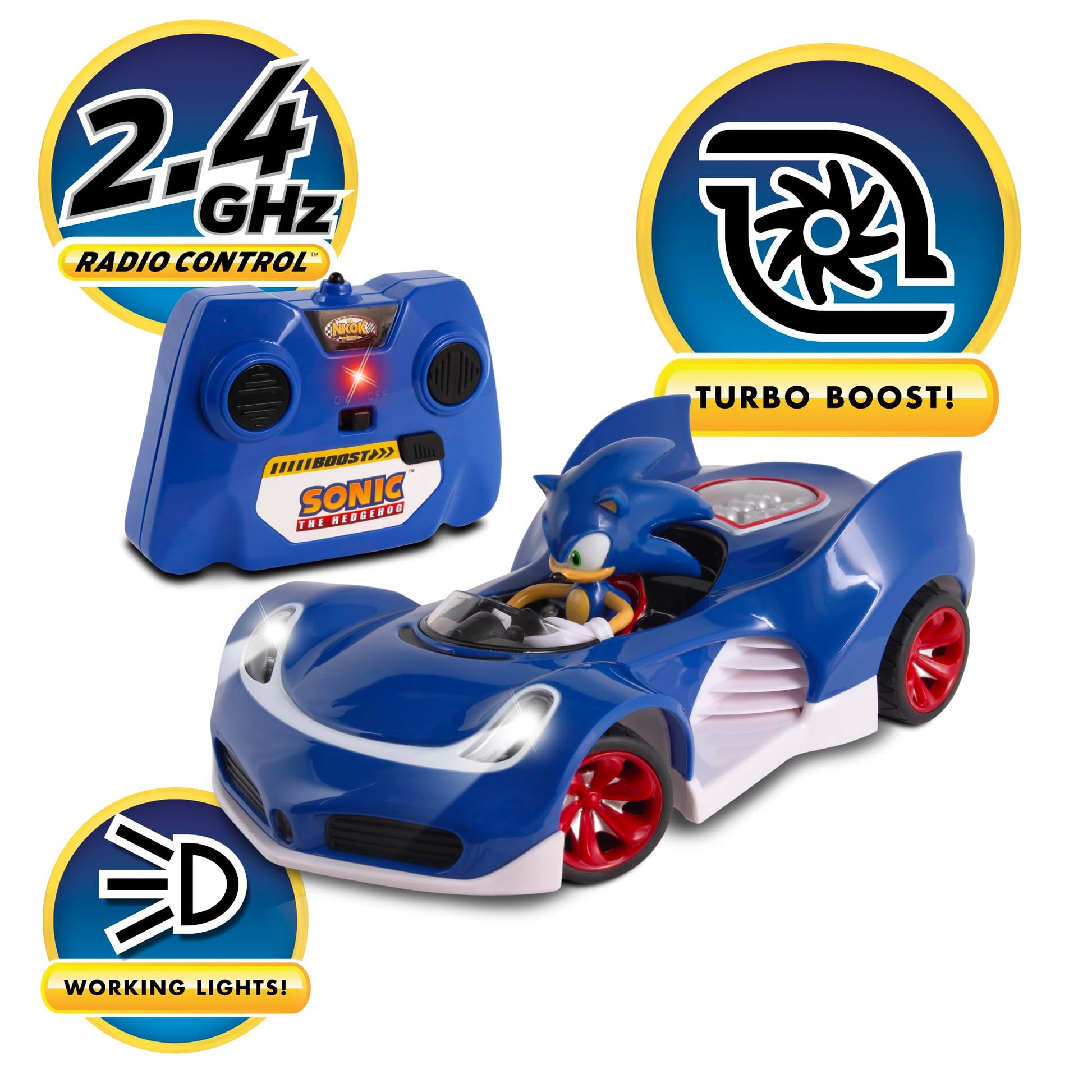 NKOK RC Sonic SSAS R2 Car with Lights, Blue (614)
