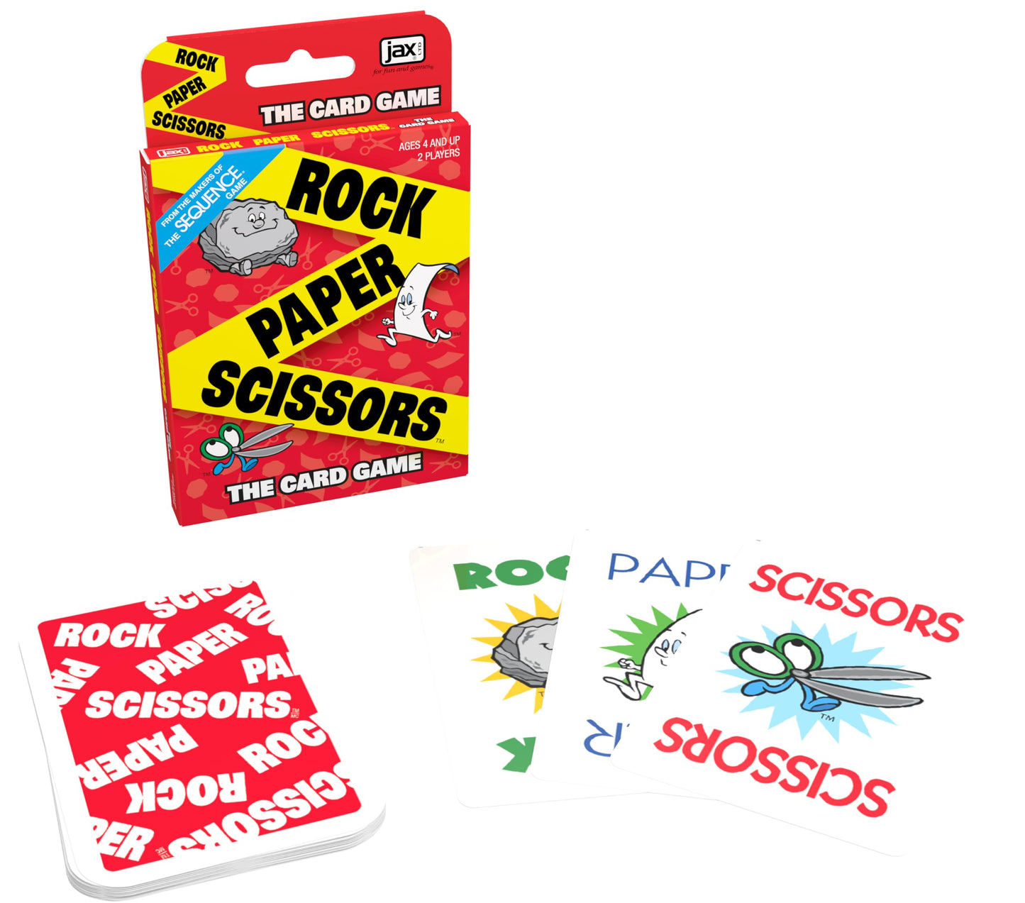 JAX Rock Paper Scissors Card Game Bilingual - It's the Fast, Fun Card Version of the Classic Game of Rock Paper Scissors, Ages 4 and Up, 2 Players