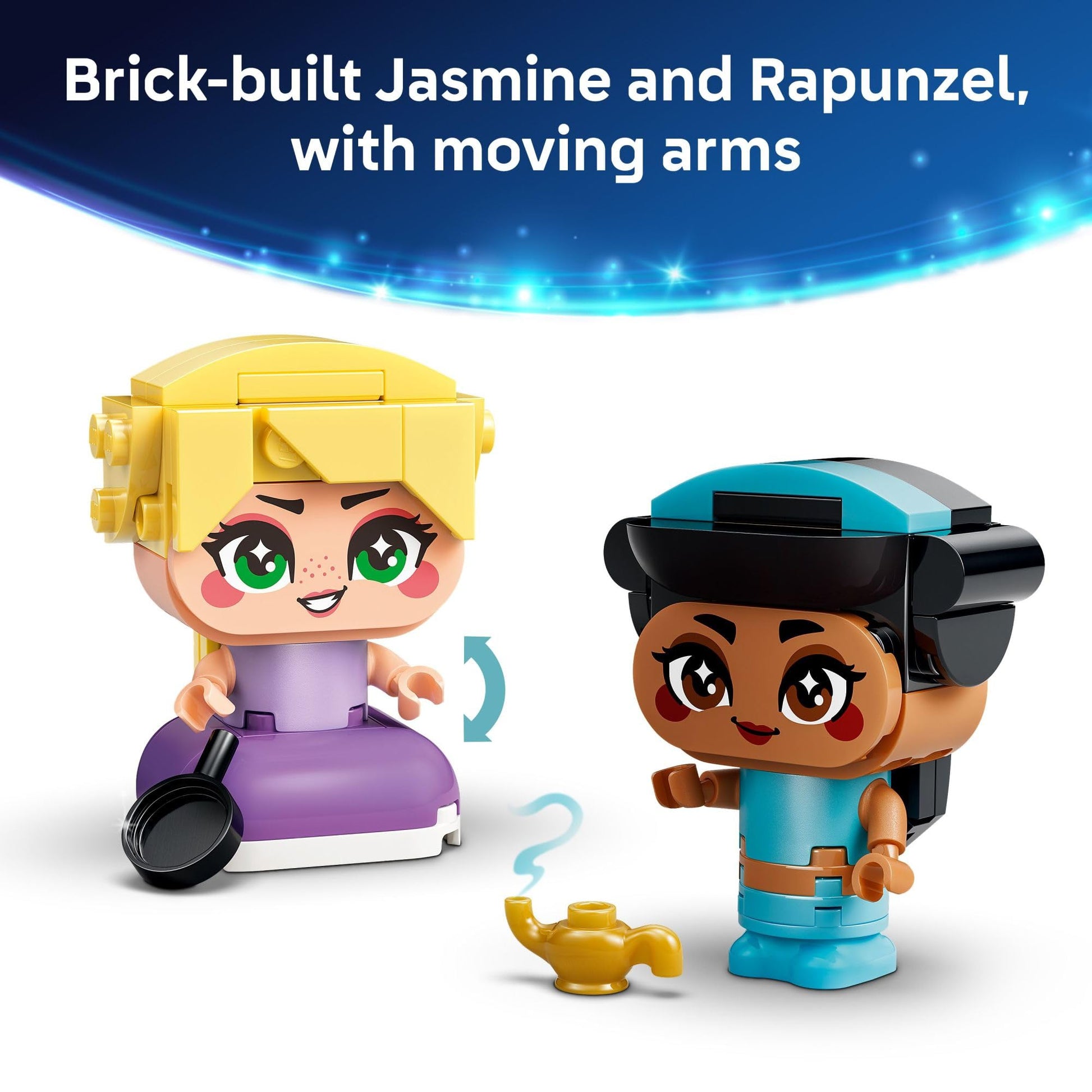 LEGO Disney Princess Mini Jasmine & Rapunzel Building Toy - Princess Toys for Girls & Boys, Ages 5+ - Disney Gifts for Kids - 43303