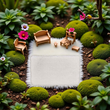 Miniature Square White Rug, Soft Carpet Decor for 1/12 Scale Dollhouses, Lightweight and Decorative Accessory for Doll House Interiors