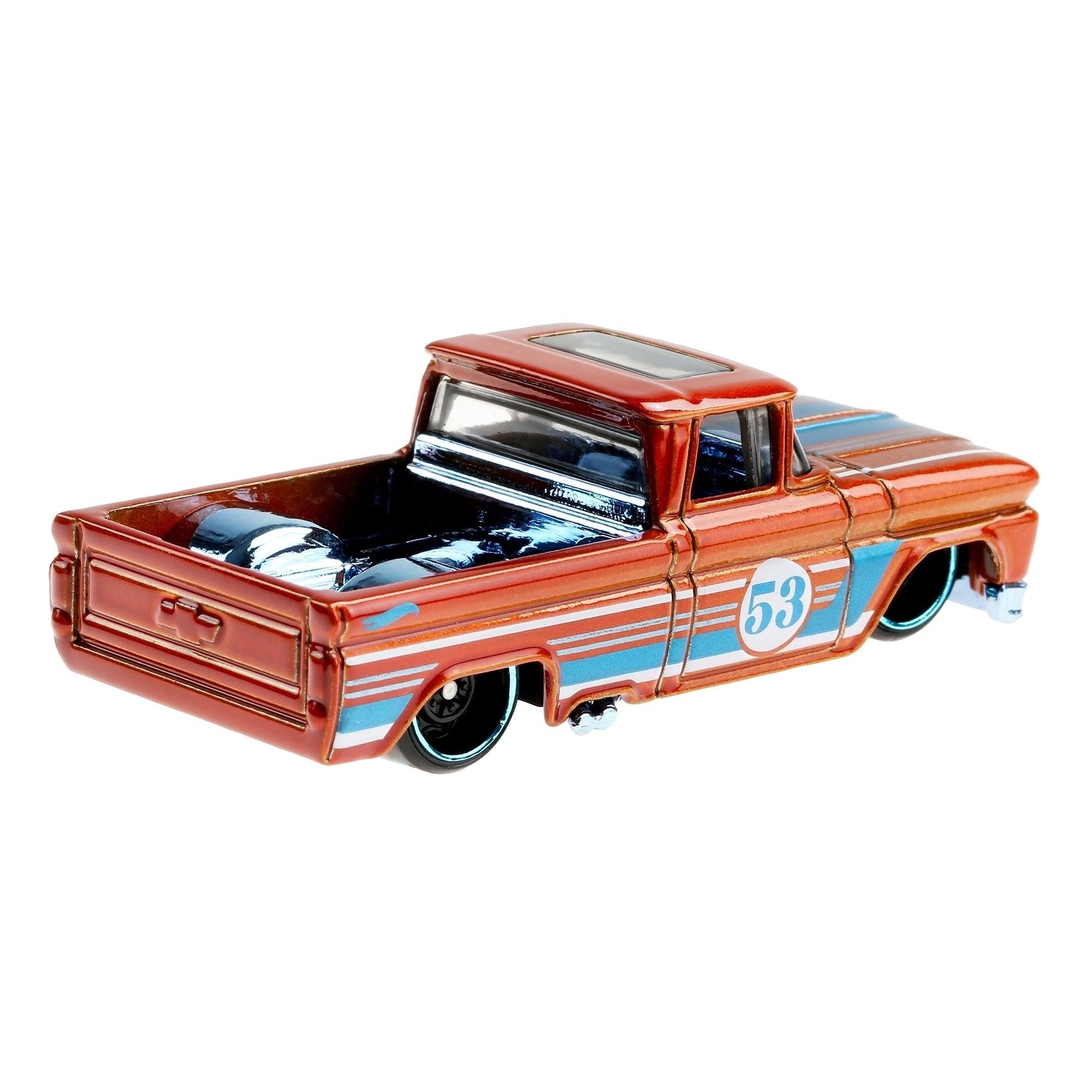 Hot Wheels Orange & Blue 53rd Anniversary Custom '62 Chevy Pickup Truck 3/5 DieCast 1:64th Scale