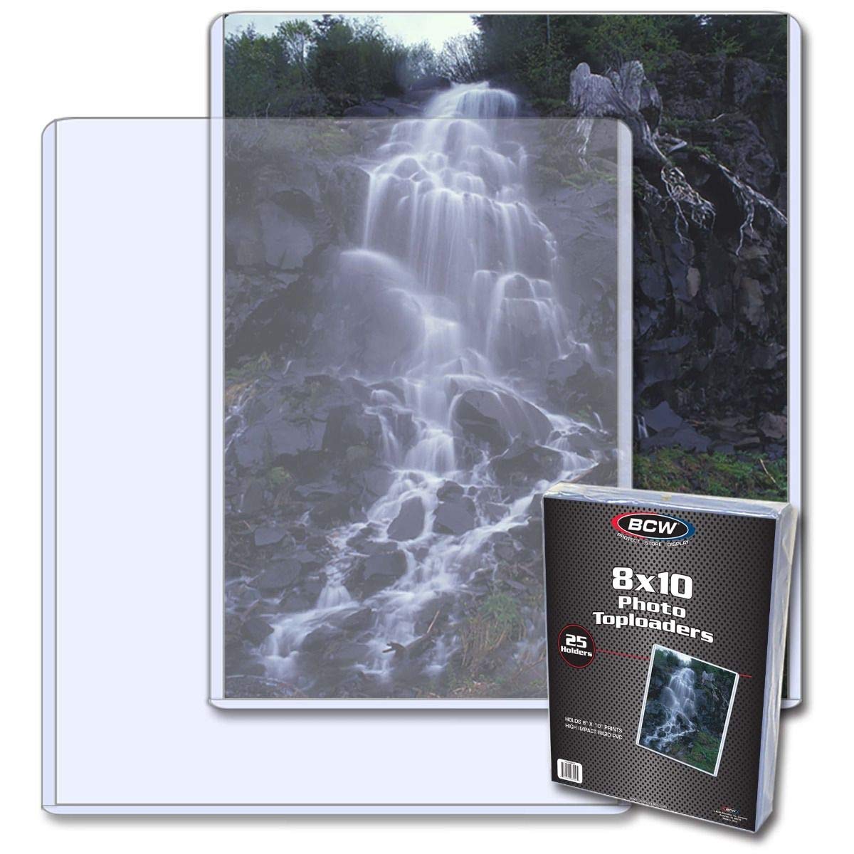 BCW 8x10 Toploader Holder - 25 Count | Rigid PVC, Non-Toxic, Crystal Clear Photocard Sleeves| 8x10 Plastic Sleeves for Prints | Hard Plastic Top
