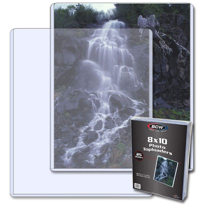 BCW 8x10 Toploader Holder - 25 Count | Rigid PVC, Non-Toxic, Crystal Clear Photocard Sleeves| 8x10 Plastic Sleeves for Prints | Hard Plastic Top