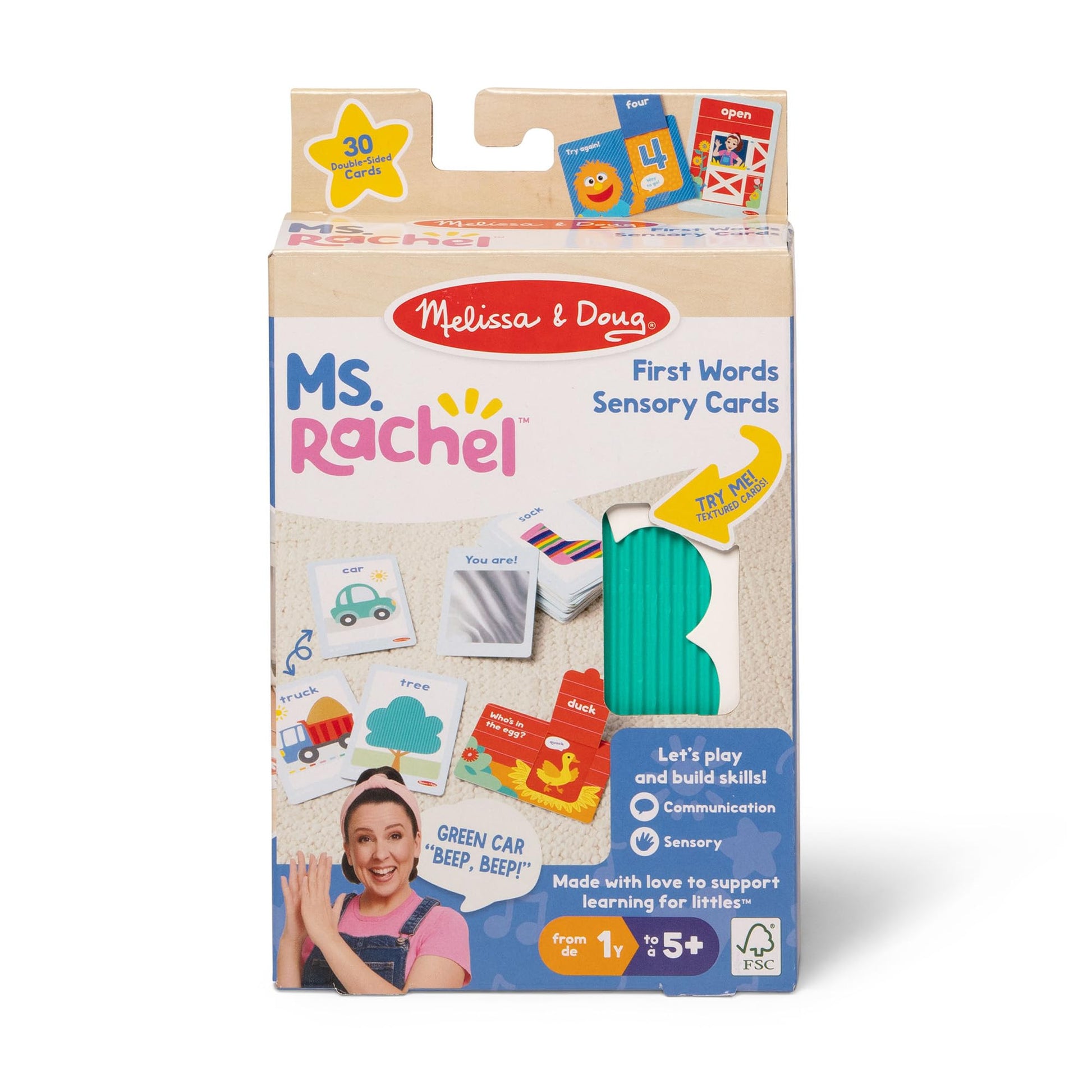 Melissa & Doug Ms. Rachel First Words Textured Sensory Flashcards