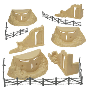 BMC Classic Marx Axis Ambush - 14pc Tan Plastic Army Men Playset Accessories