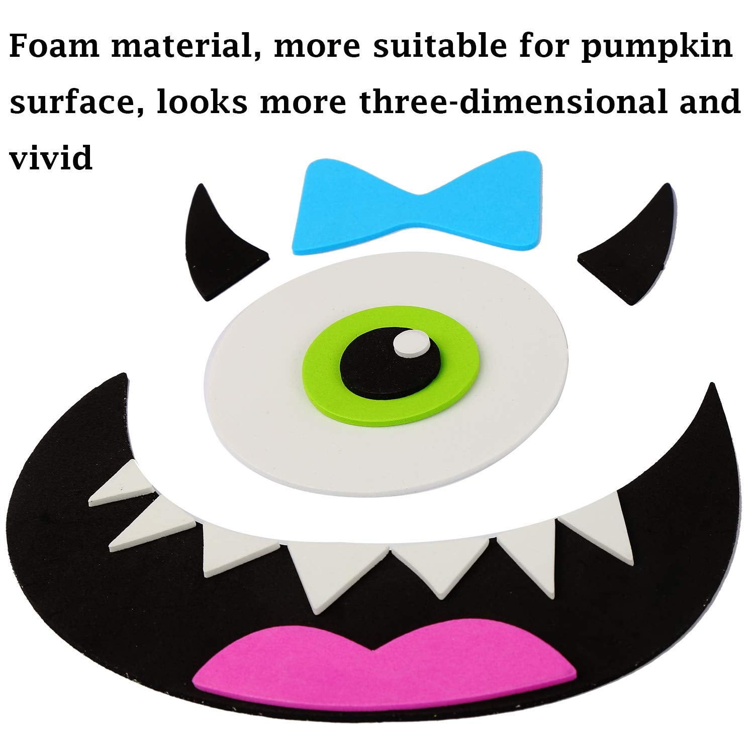 DIYASY Foam Pumpkin Decorations Craft Kit,32 Pcs Halloween DIY Pumpkin Face Stickers for Kids Halloween Party Decoration 2 Pack