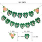 OU RUI Hawaiian Party Happy Birthday Banner for Tropical Luau Party Palm Leaf Decorations