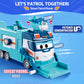 Super Wings Garbage Truck, Large Trash Marc and Cleaning Helicopter Shine Recycling Dump Play Set, Vehicle Learning Toys Set, Street Sweeper Cars Toys