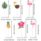 Maitys 72 Pcs Luau Cupcake Toppers Tropical Cake Decorations Hawaiian Toothpicks with Flamingo Pineapple Palm Leaves Shape Picks for Summer Beach