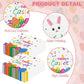 50 Pcs Happy Easter Napkins Disposable, 13 Inch Spring Bunny Napkins, 3-Ply Cute Easter Eggs Rabbit Flower Dinner Cocktail Paper Towels for Easters