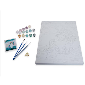 L LIFETIME Art Paint Set for Kids, Paint by Number Supplies for Girls Boys Kids Adults Beginners with Brush Hard Canvas Acrylic Paints Washable DIY