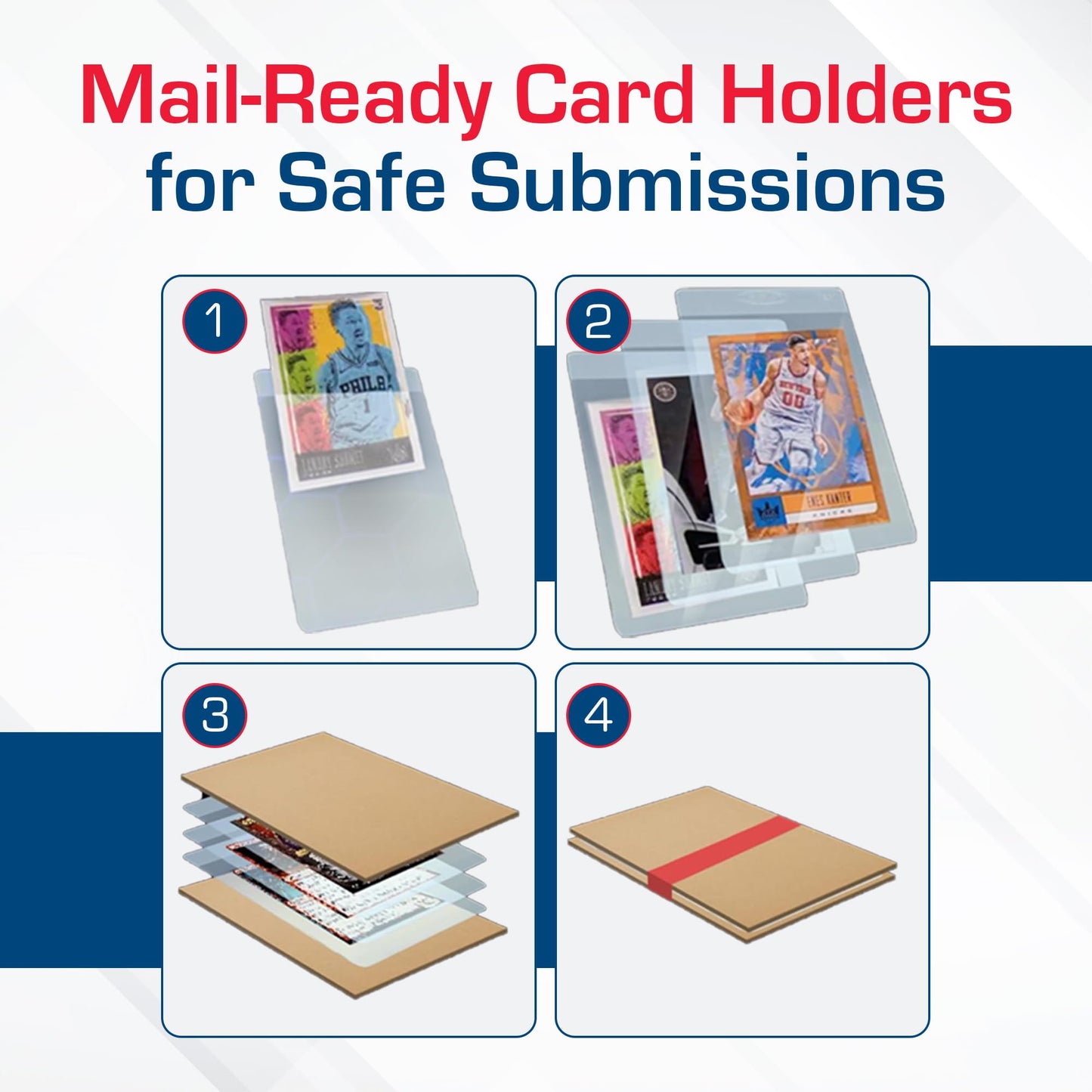 BCW Semi Rigid Card Holder #1 | 100 Pack | Semi Rigid Card Sleeves for Grading Preparation | Protective Holders for Sports & Trading Cards