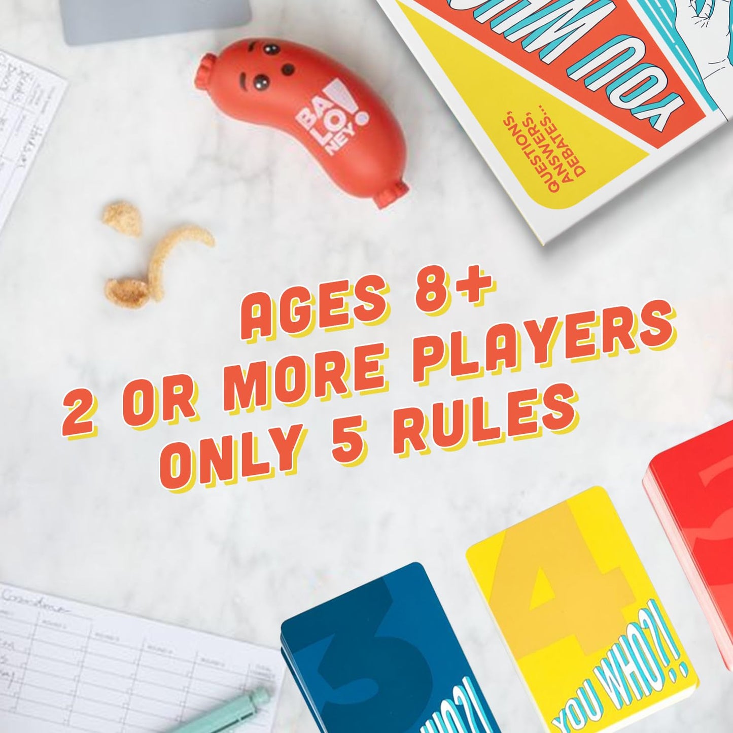 EAP Toy and Games You Who?! Conversation Card Game - Funny Family Party Game of Questions, Icebreaker Game for Teens & Adults, Fun for Game Night