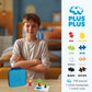 PLUS PLUS Building Set with Travel Case, 3D Puzzle Open Ended Stem Toy for Kids, 100 Mini Interlocking Pieces, 1 White Baseplate
