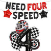 Need Four Speed Birthday Decoration Need Four Speed Balloons Backdrop Racing Car 4th Birthday Decoration Boys Race Car Themed 4th Bday Party Supplies