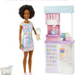 Barbie Ice Cream Shop Playset with 12-in Brunette Doll, Ice Cream Making Feature, 2 Dough Containers, 2 Bowls, 2 Cones, 3 Decorative Toppers, 2 Spoons