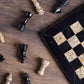 Radicaln Marble Chess Set 12'' Inches Black and Coral Handmade Luxury Board Games for Adults, Ideal Marble Chess Board Game Set & Chess Pieces
