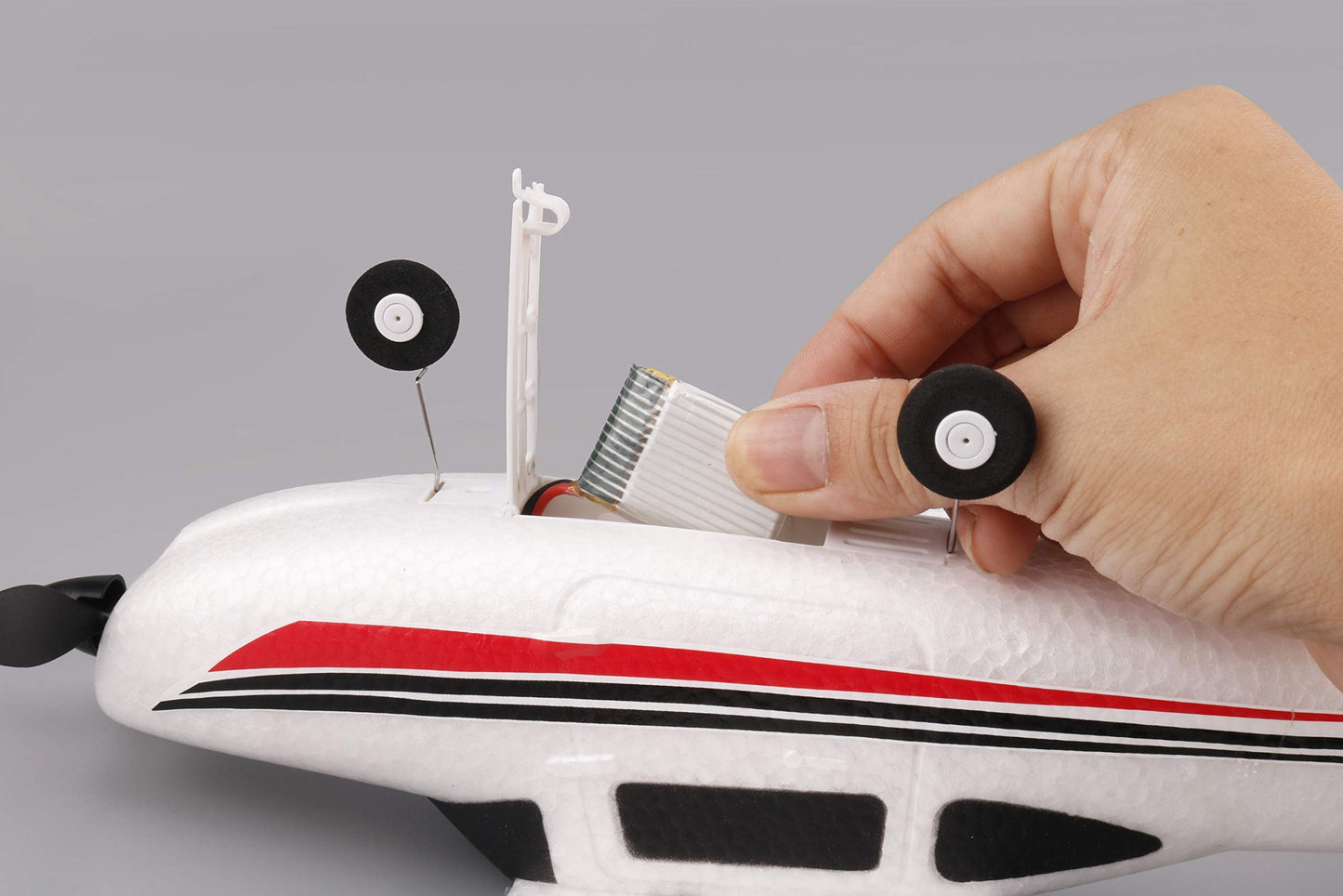GYRO Built-in F949G 3Ch RC Airplane, Upgraded from F949S, Fixed Wing Plane Outdoor Toys with 2.4G Transmitter, Extra Battery and Propeller (Regular)