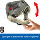 Mattel Jurassic World Rebirth T-Rex Rage N Roar Mask with LED Light Up Eyes, Blink Action with 3 Level Aggression Effect, Dinosaur Costume Headgear