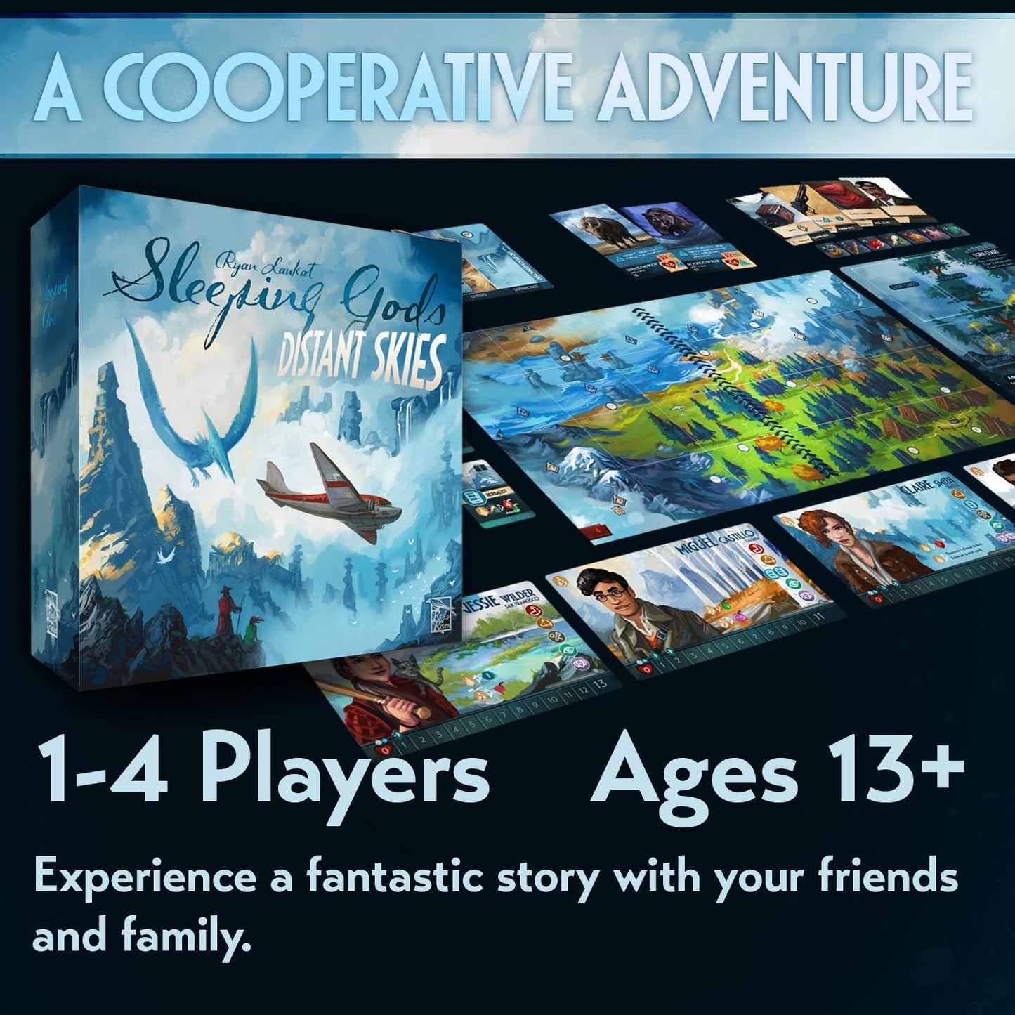 Sleeping Gods: Distant Skies by Red Raven Games | Cooperative Storybook Campaign with Exploration and Atlas Adventure | Standalone Sequel | 1-4