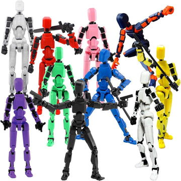 BVVLI T13 Action Figure Set, 10PCS Robot 3D Printed Toys Lucky Titan 13 Action Figure with Multiple Accessories, Dummy 13 Multi-Jointed Movable, Gifts