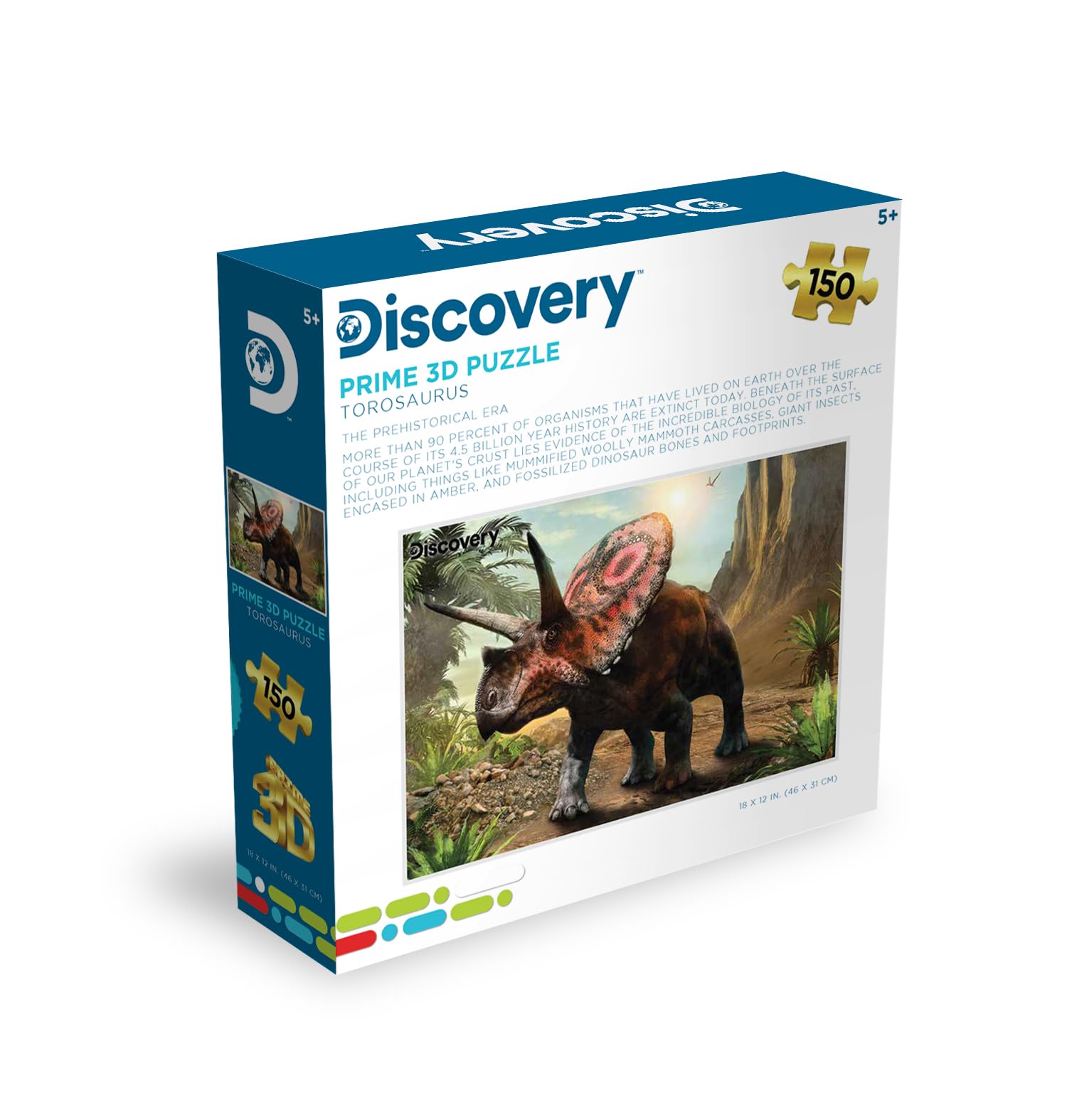Prime 3D | Discovery | Dinosaurs | 150 Piece 3D Jigsaw Puzzle for Kids | Finished Size 18" x 12" | Challenging & Fun for Kids & Families | Immersive