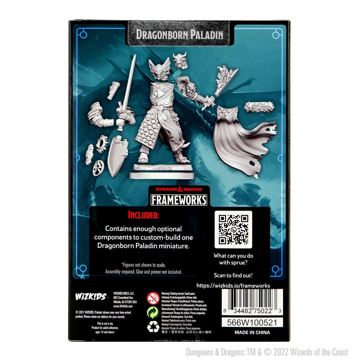 WizKids D&D Frameworks: Dragonborn Paladin Male - Unpainted and Unassembled