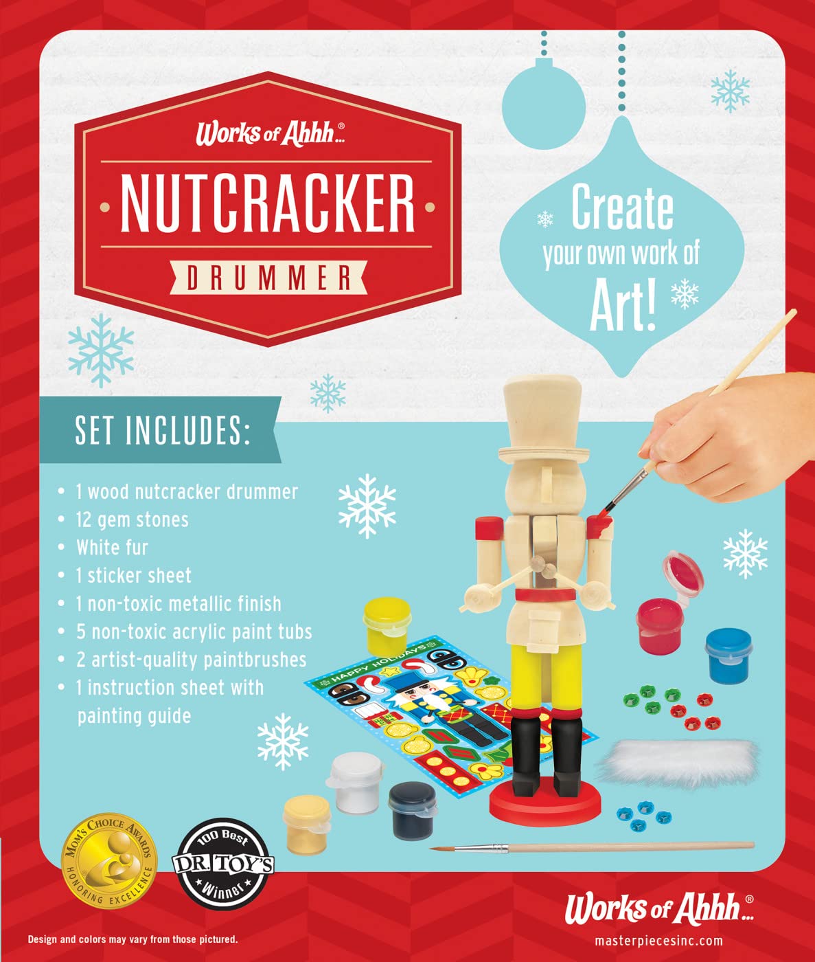 Works of Ahhh... Holiday Craft Set - Nutcracker Drummer Wood Paint Kit Large