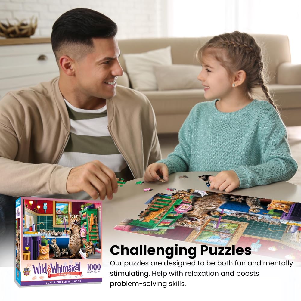 MasterPieces - 1000 Piece Jigsaw Puzzle, Birthday Party, Funny Animals, Activity for Adults, Family, Kids, Matte Finish, 19.25" x 26.75"