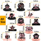 Happy 25th Birthday Rose Gold and Black Table Honeycomb Centerpieces Balloons Theme Decor Table Decorations Table Toppers for Girls Women Princess 25