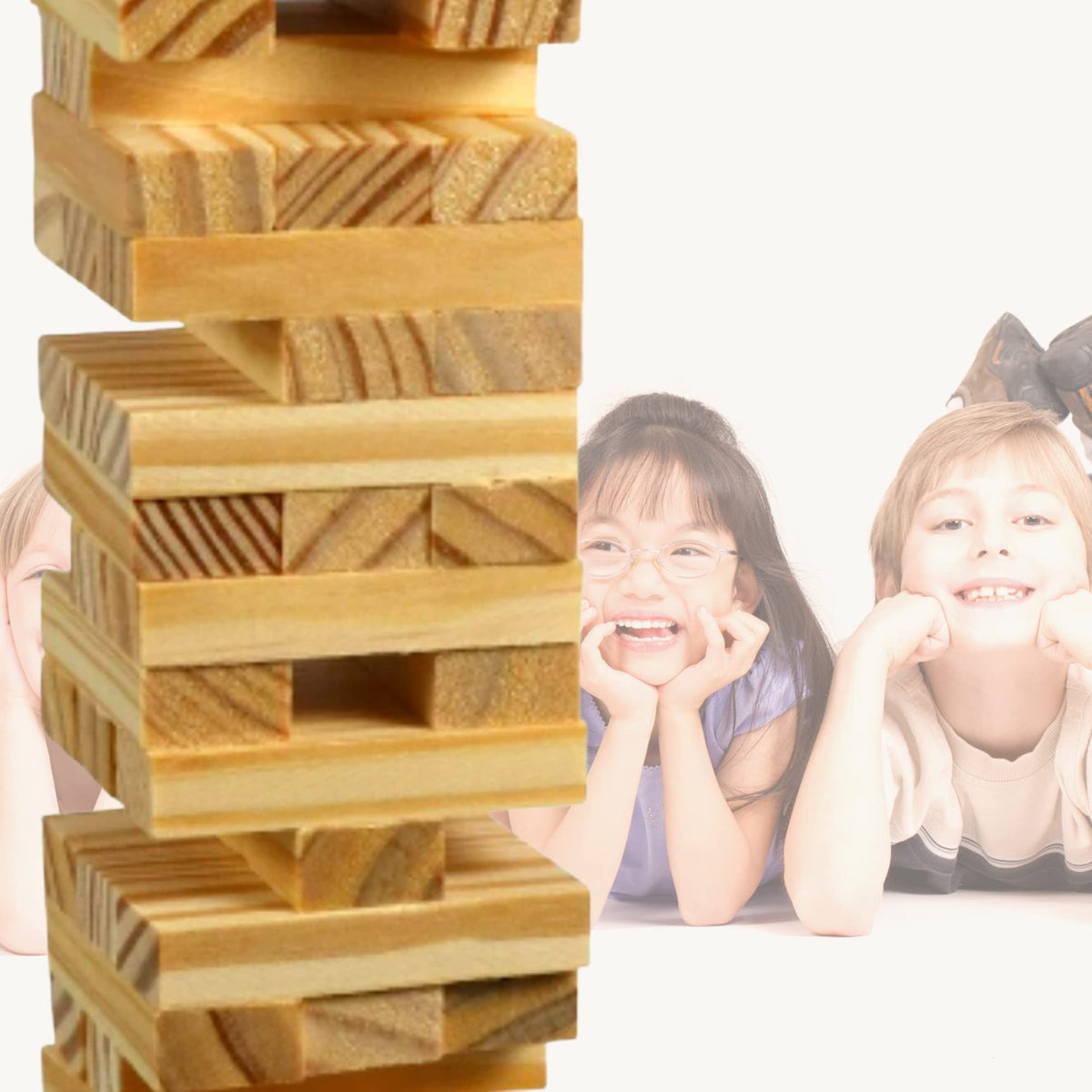 KS Tumbling Tower Game 72 Pieces Challenging Building Blocks Wood Stacking Balancing Backpacking Night Game for House Parties Holiday Travel Set