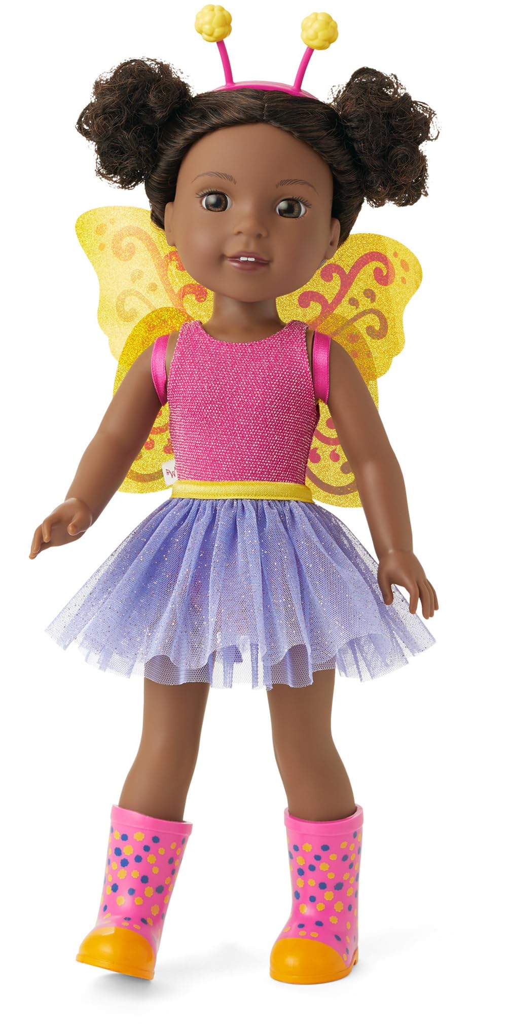 American Girl WellieWishers 14.5-inch Kendall Doll with Pink Leotard, Mesh Skirt, Headband, and Boots, For Ages 4+