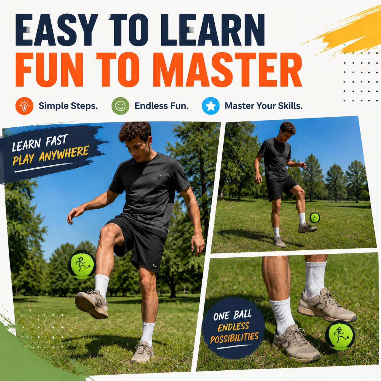 ENERKIDI 3 Pack Footbag Set