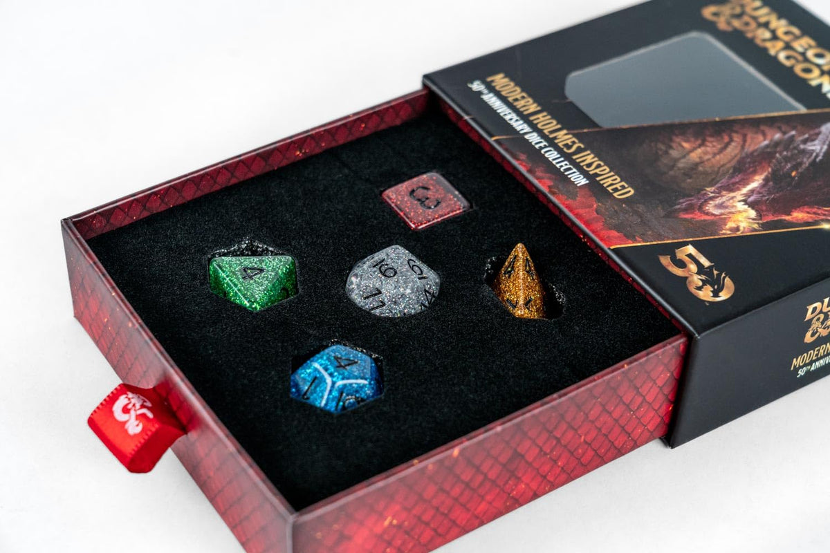 Fanroll D&D Modern Holmes Inspired, 50th Anniversary Commemorative Dice Set
